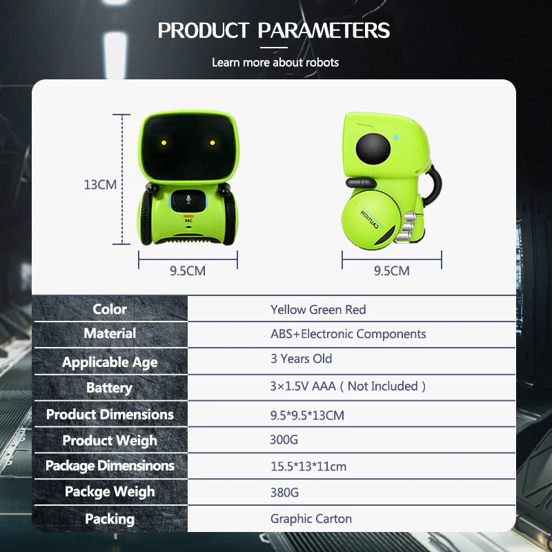 Toy RC Smart AT Robot Intelligent Learning Machine 4 Language Versions Touch Control Toys Interactive Educational Talkking Robot